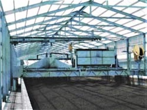 発酵乾燥施設の円形エンドレスコンポ